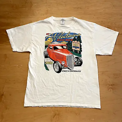 Vintage Hot Rod Cars White Large VTG Short Sleeve T-Shirt • $24.99