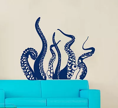 Tentacles Decal Marine Decor Octopus Wall Decal Vinyl Decal Nautical Decor KI139 • $21.99