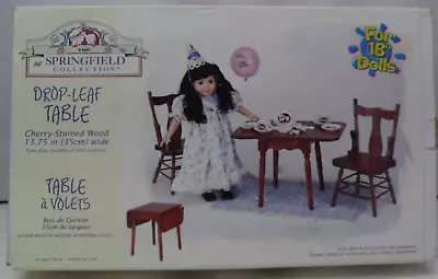 Springfield Collection Cherry Drop Leaf Table For Dolls 18” NIB • $29.74