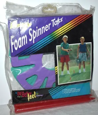 Vtg Franklin Sports Foam Spinner Toss Lawn Game Purple Green New In OLD Package • $19.99