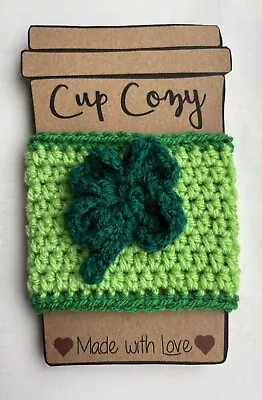 £3.50 • Buy Travel Mug / Coffee Crochet Cup Cosy / Cozy- 4 Leaf Clover - Good Luck