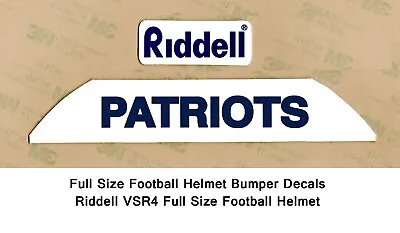 NOS FS New England Patriots TB Team Name Bumper Decals 4 Riddell VSR4 20mil • $19.99