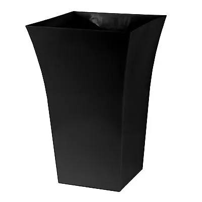 £7.99 • Buy Black Large Plant Pot Square Tall Plastic Planter Flower Indoor Outdoor Garden