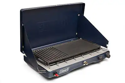 Coleman Classic 3-in-1 2-Burner Camping Stove With Grill And Griddle Blue Nights • $116.10