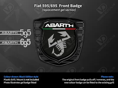 Fiat 500 Abarth 595 695 Turismo Competizione Black Edition Front Grill Badge Duo • £9.95