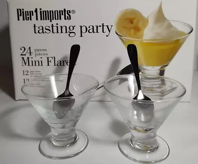 Pier 1 Tasting Party Mini Coupes And Spoons 24 Pcs. • $14.54