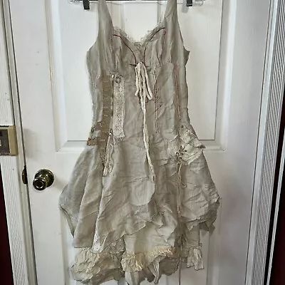 Monoreno Linen Distressed Bohemian Dress M • $30