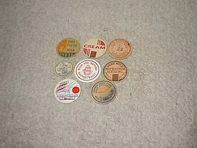 8 Vintage Cardboard Glass Milk Cream Bottle Tops Caps • $6