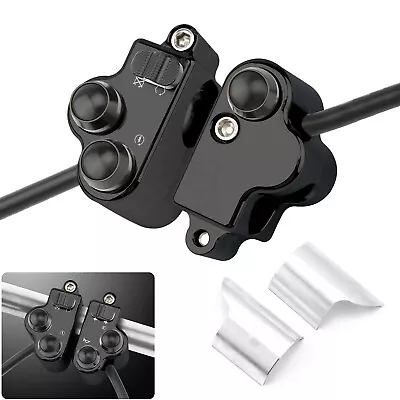 Motorcycle 7/8  Black Handlebar Turn Signal Switch Controller Housing For Harley • $66.82