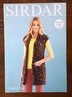 Sirdar 7892 Knitting Pattern Ladies Chunky Boucle Long Waistcoat With Pockets • £2.25