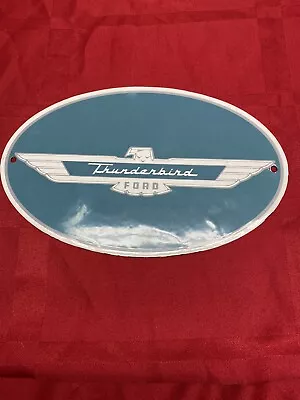 Vintage Ford Thunderbird Porcelain Dealership Sign Gas Oil Service Station Auto • $45