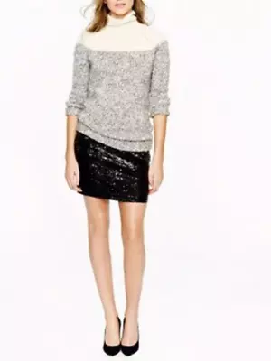 J.Crew Sequin Mini Skirt Size 00 Black Silver Metallic • $38.25