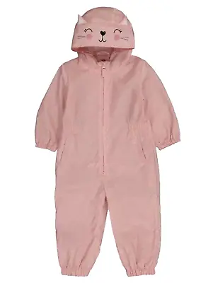 Kids Girls Pink Cat Puddlesuit Lightweight  • £19.99