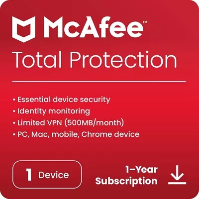 McAfee Total Protection 2024 | DIRECT FROM MCAFEE | Same Day Digital Delivery • $69.95