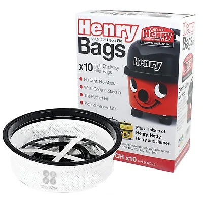 10 Henry Hoover Bags + Main Cloth Filter 12  Hepa Flo Numatic Hetty James Vacuum • £20.64