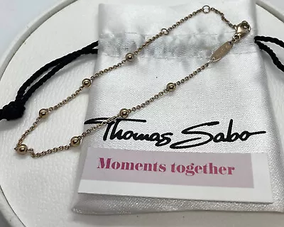 Thomas Sabo 18k Rose Gold/Sterling Silver 20cm Beaded Chain Bracelet R390 • $45