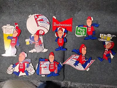 8-Different Vintage 1972 Budweiser Budman Beer Stickers Unused  • $35