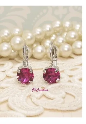 Fuchsia Pink Cup Chain Earrings  - Hot Pink Cup Chain Earrings • $13.50