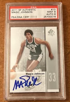 2011 Sp Authentic #10 Magic Johnson Hof Psa 9 Auto Psa/dna • $105