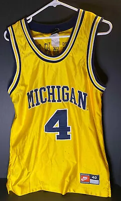 Vintage Nike Authentic Chris Webber #4 Michigan Wolverines Jersey Size 40 M USA • $64.99