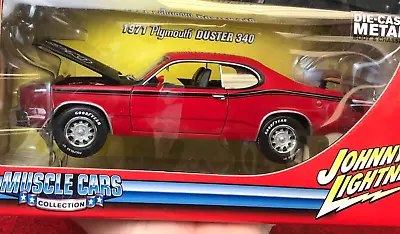 NIB Diecast Johnny Lightning Muscle Cars RED 1971 PLYMOUTH DUSTER 340 1:24 • $109