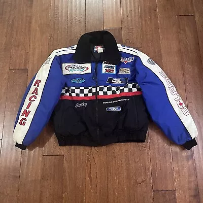 Vintage Team Polaris Racing Jacket Patches Checker Flag Mens XL Winter *READ* • $49.98