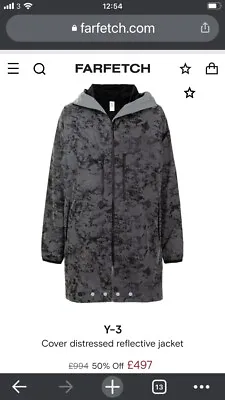 £400 • Buy Y3 Distressed Reflective Jacket Size S