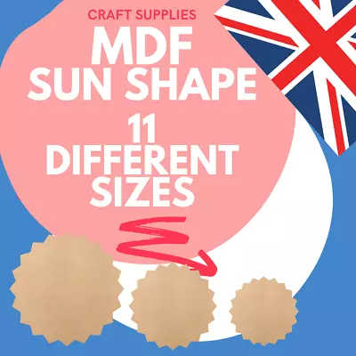 Wooden MDF Sun Shapes Craft Tag Blank Decoration 1cm To 15cm. Wood Sun Shape • £2.70