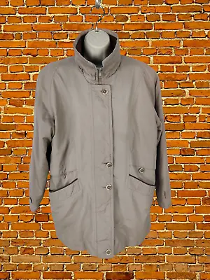 Womens David Barry Size Uk 14 Beige Light Padded Collar Zip Jacket Coat Casual • £14.99