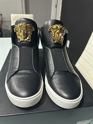 Versace Men's Hi-Top Sneaker W/Medusa Head DSU5181-DV3NG Black Palazzo 42 • $600