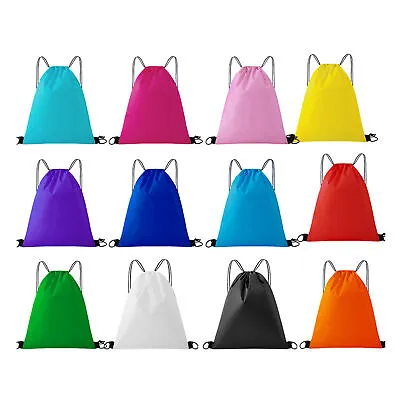 Backpack Sport Pack String Tote Gym Bag Cinch Sack School Drawstring Capacity • $9.89