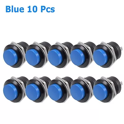 10 PCS 16mm Push Button Switch Non-Lock Momentary Open Round 2 Pins Metal • $6.95