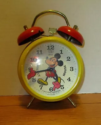 Disney's  Mickey Mouse Metal 7   Red & Yellow Double Bell Alarm Clock  Germany • $32.50