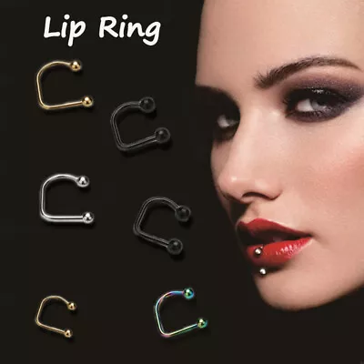 1pc New Stainless Steel Lip Ring Nailed U Shaped Lip Piercing Jewelry Fashion • $0.99