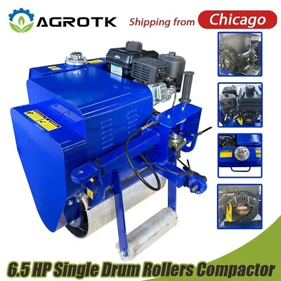 6.5 HP Single Drum Vibratory Rollers Compactor Roller Road Construction NEW • $2399.20