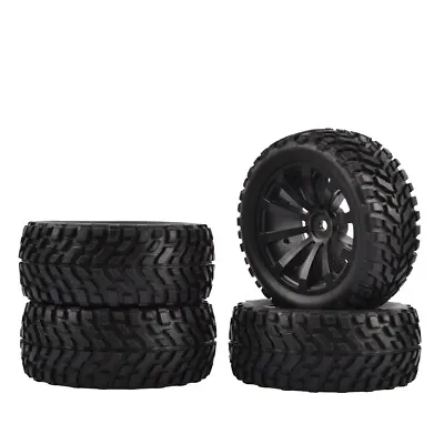 $15.45 • Buy 4Pcs 1/10 Buggy Tires With Wheels 12mm Hex Drive Hub For HSP HPI RC Off Road Car