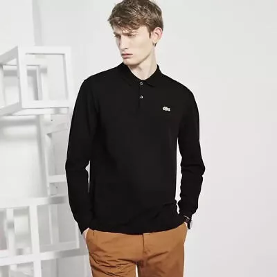 Men's Lacoste2 Mesh Poloshirt Classic Fit Button Down Long Sleeve T-shirt Top • £24.99