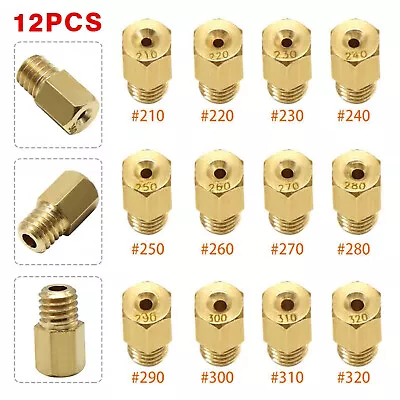 For Mikuni VM TM Carb #210- #320 Jets 12x Motorcycle Carburetor Carb Main Jet UK • £9.73