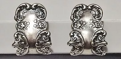 Vintage T Foree Sterling Silver Luggage Tag Earrings • $54