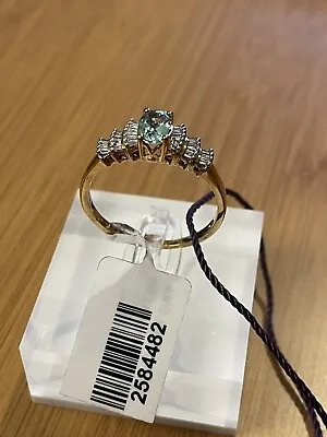 9K Gold Boyaca Columbian Emerald & Diamond Ring TJC Size V New With Tag  • £150