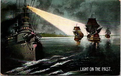 Postcard WWI Boat Light Past Mayflower Sailboats Military B41 • $4.99