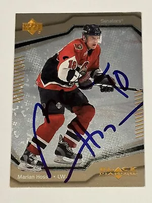 Marian Hossa 2000-01 Upper Deck Black Diamond Signed Autograph Auto Card HOF 🔥 • $39.99