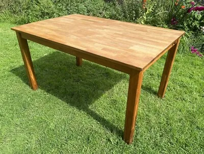 Modern Oak 4-6 Seater Rectangular Country Farmhouse Kitchen Dining Table #M • £140