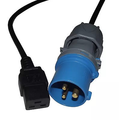 5m IEC C19 To 16A Commando Eq (IEC 60309/BS4343) Power Cable - 16 Amp UPS Lead • £19.95