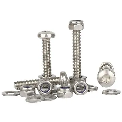 M4 M5 Torx Pan Head Machine Screws With Nyloc Lock Nuts & Washers A2 Stainless • £6.05