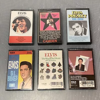 Vtg Lot Of 6 ELVIS Cassette Tapes ~ King Creole GI Blues Legendary Christmas • $13.30