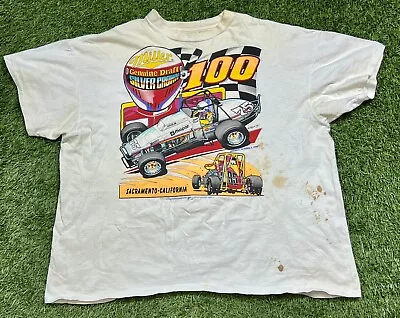 Vintage 90's Jimmy Sills Sprint Car Racing Silver Crown 100 T-Shirt Men's 3XL • $40.49