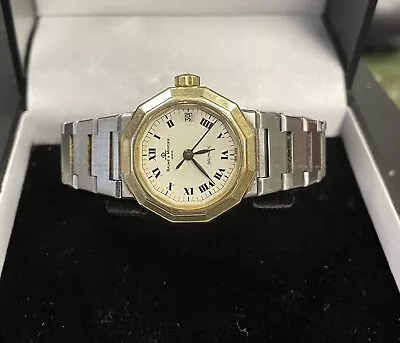 Vintage Automatic 1980s Steel And 18ct Gold Ladies Baume & Mercier Wristwatch • £245