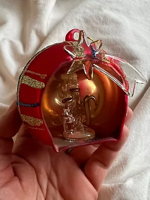 Vintage Mdina HANDMADE Glass Nativity Scene Ornament Red Shooting Star • $29.99