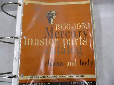 Original 1956-59 Mercury Dealer Master Chassis & Body Parts Catalog [Revise 1961 • $95